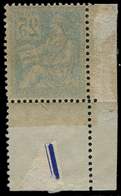 ** VARIETES 118b  Mouchon, 25c. Bleu, T II, Cdf, Centrage Parfait RECTO-VERSO, TTB, Un Pt D'adh. - Ungebraucht