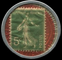 VARIETES 137   Semeuse Camée,  5c. Vert, Timbre Monnaie Crédit Lyonnais, TB - Ungebraucht