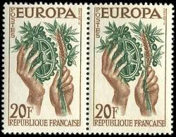 ** VARIETES 1122   Europa 1957, 20f., Encoche Blanche Sur La Main, TB - Ungebraucht