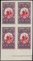 (*) ALGERIE 99 : 5f. + 5f., ESSAI De COULEUR En Violet Et Carmin, BLOC De 4 NON DENTELE, R Et TB - Other & Unclassified