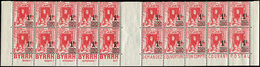 ** ALGERIE 158A : 1f. S. 90c. Rouge, BLOC De 20 De Carnet Avec Pubs Inférieures BYRRH/COMPTE POSTAL, TB - Sonstige & Ohne Zuordnung