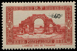 ** ALGERIE 167a : +60c. S. 90c. Rouge, DOUBLE Surcharge, TB - Sonstige & Ohne Zuordnung