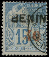 BENIN 15 : 40 Sur 15c. Bleu, Obl., TB - Sonstige & Ohne Zuordnung