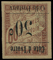 * COTE D'IVOIRE Colis Px 6b : 50c. S. 60c. Brun S. Chamois, Surch. RENVERSEE, TB - Sonstige & Ohne Zuordnung