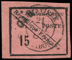 GABON 14 : 15c. Noir Sur Rose, Oblitéré, TTB. Br - Sonstige & Ohne Zuordnung