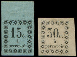 * GUADELOUPE Taxe 4/5 : 15c. Et 30c. De 1879, N°4 Gomme Partielle, Bdf, TB - Sonstige & Ohne Zuordnung