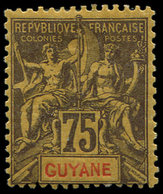 * GUYANE 41 : 75c. Violet Sur Jaune, TB - Sonstige & Ohne Zuordnung