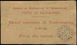 MADAGASCAR Carnet 2 : 5c. Noir Et Rouge N°131, Couverture Détachée, Sinon TB, Cote Maury - Sonstige & Ohne Zuordnung
