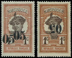 * MARTINIQUE 83a Et 83b : 05 S. 1c., DOUBLE Surch. Et Surch. RENVERSEE, TB - Sonstige & Ohne Zuordnung