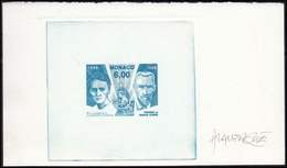 MONACO 2151 : P. Et M. Curie, épreuve D'artiste D'état En Bleu Signée, TB - Gebraucht