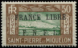 * SAINT PIERRE ET MIQUELON 239 : 50c. Brun Et Vert, FRANCE LIBRE, TB - Ungebraucht