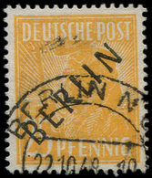 BERLIN 10 : 25p. Ocre, Surch. BERLIN Noire, Obl. Càd 22/10/48, TB - Unused Stamps