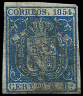 ESPAGNE 27 : 6r. Bleu, Obl., TB. Br - Used Stamps