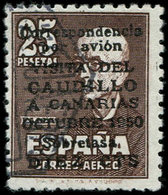 ESPAGNE PA 246 : +10 Sur 25p. Brun-lilas, Obl., TB - Unused Stamps