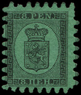 (*) FINLANDE 6 : 8p. Noir Sur Vert, Une Dent Manque - Used Stamps