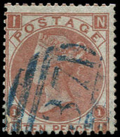 GRANDE BRETAGNE 36 : 10p. Brun-rouge, Obl. Cachet Bleu CALDERA CHILI, Rare Et TB - Unused Stamps