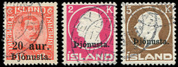 ISLANDE Service 41/43 : Série De 1922-23, Obl., TB - Dienstmarken