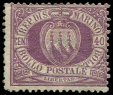(*) SAINT MARIN 7 : 40c. Violet-brun, TB - Unused Stamps