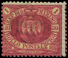 * SAINT MARIN 20 : 1l. Rouge Sur Jaune, R Et TB - Unused Stamps