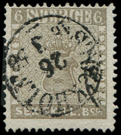 SUEDE 3 : 6s. Gris, Obl., TTB, Certif. Obermuller - Used Stamps