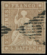 SUISSE 26b : 5r. Brun, Obl., TB - Used Stamps