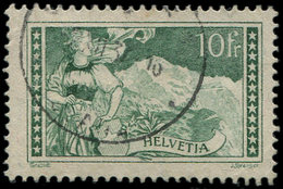 SUISSE 245 : 10f. Vert-gris, Obl., TB - Used Stamps