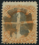 ETATS-UNIS 25a : 30c. Jaune-orange, GRILLE En Relief, Obl., TB. Br - Other & Unclassified