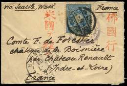 Let JAPON 102 : 10s. Bleu Obl. 6/1903 S. Env. Via Seattle Et Arr. Chateau Renault, TB - Autres & Non Classés