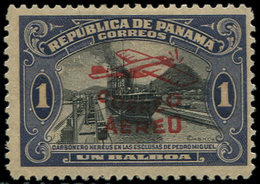 * PANAMA (REPUBLIQUE) PA 9 : 1b. Violet-noir, Surcharge Rouge, TB - Panama