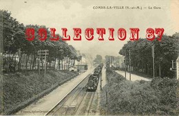 77 - ☺♦♦ COMBS La VILLE - PASSAGE Du TRAIN à La GARE - BAHN - BAHNHOF - Combs La Ville