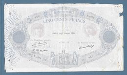 France 500 Francs Bleu Et Rose - 21-2-1928 - Fayette N°30-31 - B/TB - 500 F 1888-1940 ''Bleu Et Rose''