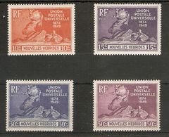 NEW HEBRIDES (NOUVELLES HEBRIDES) 1949 UPU SET SG F77/F80 UNMOUNTED MINT Cat £24 - Nuovi