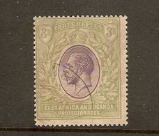 EAST AFRICA And UGANDA 1912 - 1921 3R SG 55 WATERMARK MULTIPLE CROWN CA FINE USED Cat £130 - East Africa & Uganda Protectorates