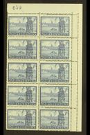 1954-59 50c Blue Buenos Aires Harbour Recess (Scott 632, SG 868), Fine Mint Corner BLOCK Of 10 (2x5)showing DOUBLE COMB  - Other & Unclassified