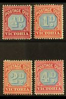 VICTORIA POSTAGE DUES 1890 ½d, 1d, 2d, And 4d All Listed Shades, SG D1a/D4a, Fine Mint. (4 Stamps) For More Images, Plea - Otros & Sin Clasificación