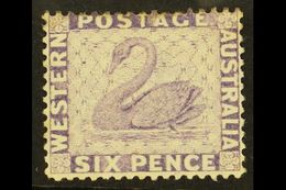 WESTERN AUSTRALIA 1864-79 6d Violet WATERMARK SIDEWAYS, SG 57b, Very Fine Mint, Lightly Hinged. For More Images, Please  - Sonstige & Ohne Zuordnung