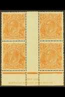 1926-30 5d Orange-brown, SG 103a, Ash Imprint Block Of Four, Very Fine Mint.  For More Images, Please Visit Http://www.s - Andere & Zonder Classificatie