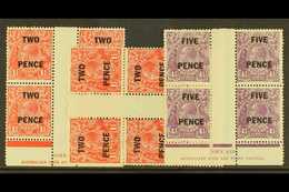 1930 SURCHARGES 2d On 1½d, Ash Imprint Blocks Of Four, N Over N Never Hinged Mint, N Over A Lightly Hinged, 5d On 4½d N  - Sonstige & Ohne Zuordnung
