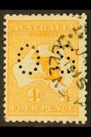 OFFICIALS 1914 4d Orange, Wmk Large Crown, Punctured "OS", SG O21, Fine Used. For More Images, Please Visit Http://www.s - Sonstige & Ohne Zuordnung