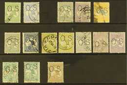 OFFICIALS 1914 - 1928 Range Of Punctured "OS" On Kangaroos Incl 1914 ½d And 6d, 1915 2d Grey, 9d Violet And 5s Grey And  - Autres & Non Classés