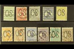 OFFICIALS 1913 ALL DIFFERENT "ROO" Large "O S" Opt'd Used Selection On A Stock Card With All Values Represented To 2s. S - Andere & Zonder Classificatie