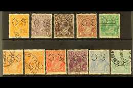 OFFICIALS 1918-23 ALL DIFFERENT "KGV HEADS" Small (Type 02) "O S" Opt'd Used Set Plus 2d Inverted Watermark Variety On A - Sonstige & Ohne Zuordnung