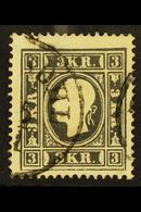 1858-59 3k Black Type Ib (Michel 11 Ib, SG 23), Fine Used, Very Fresh, Expertized A. Diena. For More Images, Please Visi - Sonstige & Ohne Zuordnung