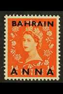 1952-54 ½a On ½d Orange-red FRACTION "½" OMITTED Variety, SG 80a, Very Fine Never Hinged Mint, Fresh. For More Images, P - Bahrain (...-1965)