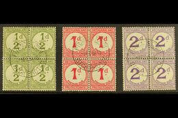 POSTAGE DUES 1932 USED BLOCKS OF FOUR Set On Ordinary Paper, SG D4, D5 And D6, Each Block Bearing Clear 9 Feb 45 Cds Can - Autres & Non Classés