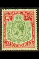 1918-22 10s Green And carmine On Pale Bluish Green, BREAK IN SCROLL, SG 54a, Superb Never Hinged Mint. For More Images,  - Bermudas