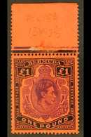 1952 £1 Bright Violet Abd Black On Scarlet, SG 121e, Superb Never Hinged Mint Upper Marginal Example. For More Images, P - Bermudes