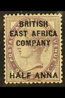 1890 ½a On ½d Deep Purple, SG 1, Mint, Small Hinge Thin, Cat.£275. For More Images, Please Visit Http://www.sandafayre.c - Britisch-Ostafrika