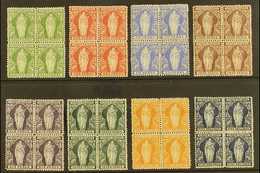 1899 "St. Ursula" Complete Definitive Set Of Eight, SG 43/50, As Mint BLOCKS OF FOUR, Lovely Fresh Colours. (8 Blocks, 3 - Iles Vièrges Britanniques