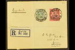 1918 Registered Cover To Switzerland, Franked "C.E.F." Ovptd 8d On 80pf (SG B9) Plus Lagos 1906 KEVII 10s On Chalky Pape - Otros & Sin Clasificación